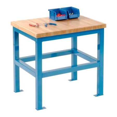 Built Rite Br Built-Rite Standard Shop Stand, Maple Butcher Block Square Edge, 18"W x 24"D x 24"H, Blue SS12A94-BL